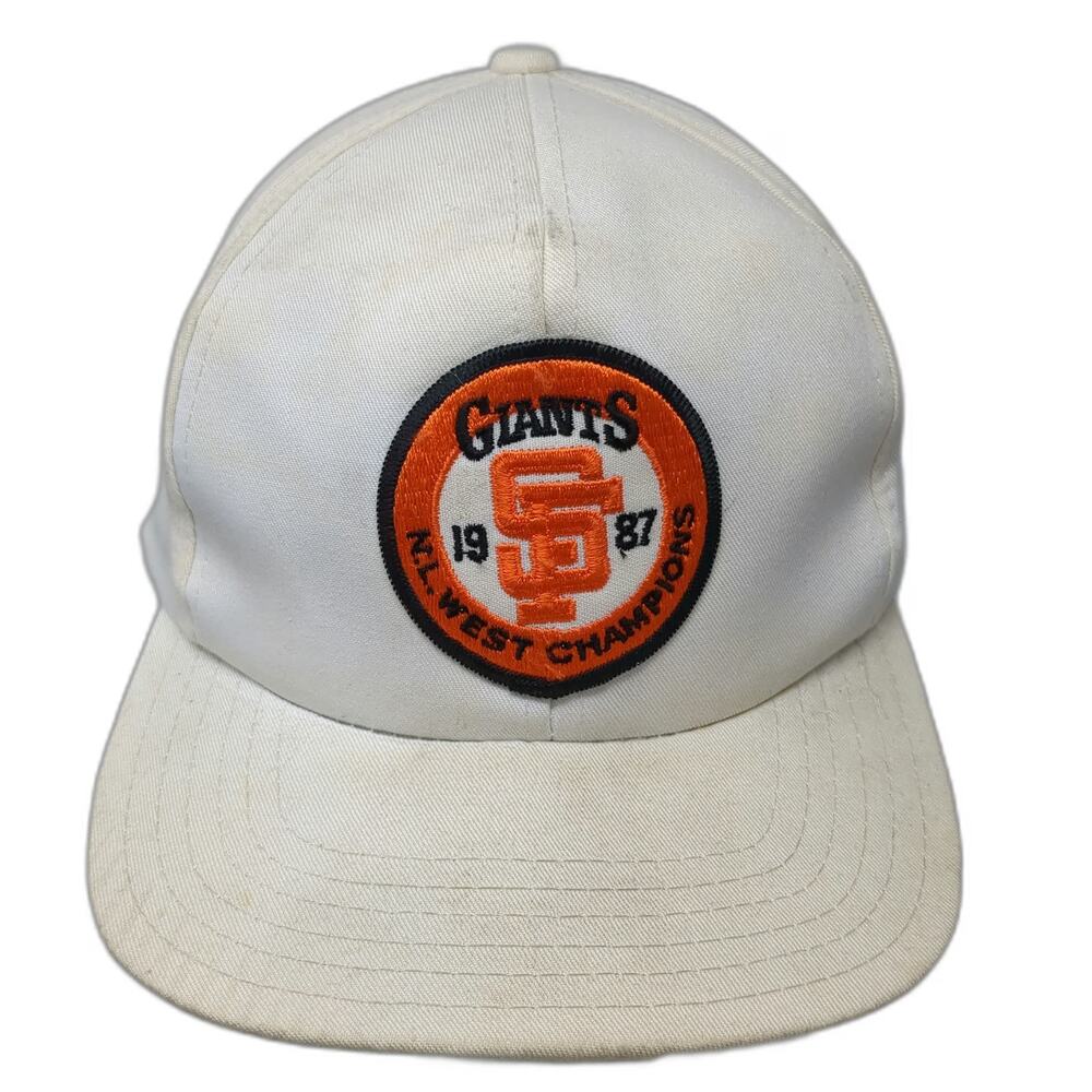 Twins MLB San Francisco Giants White Snapback 1987 West Champions Hat Vintage